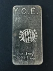 Rare World Mint Y.C.E.  1 oz .999 Fine Silver Commercial Art Bar