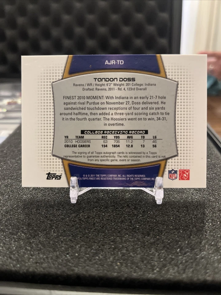 2011 TOPPS FINEST AUTO RELIC TANDON DOSS 553/589 - Image 3 of 3