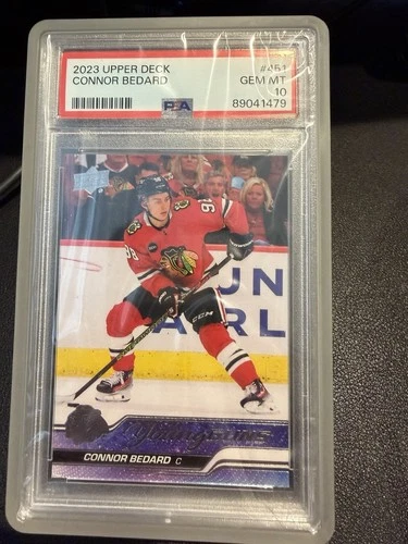 2023-24 Upper Deck Young Guns Psa 10 Connor Bedard Rookie #451 Chicago