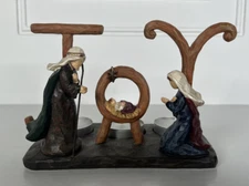 Dicksons JOY Nativity Tealight Holder (chcd-186) Christmas Holiday Scene