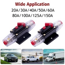 CAR STEREO AUDIO 12V-48V DC CIRCUIT BREAKER FUSE HOLDER INLINE 20-150AMP