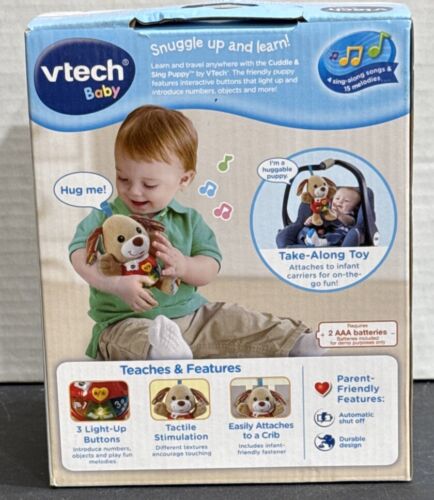 Vtech Baby Unisex Cuddle and Sing Puppy 30+ Songs Melodies Sounds Phrases - NEW! - Picture 2 of 2