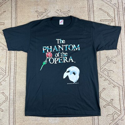 Vintage 88 Das Phantom der Oper Musiktheater Jerzees 3D Puffdruck T-Shirt XL