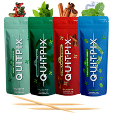QuitPix to Help Quit Smoking Extra Thick Boosting Flavored Toothpicks 4 Pack