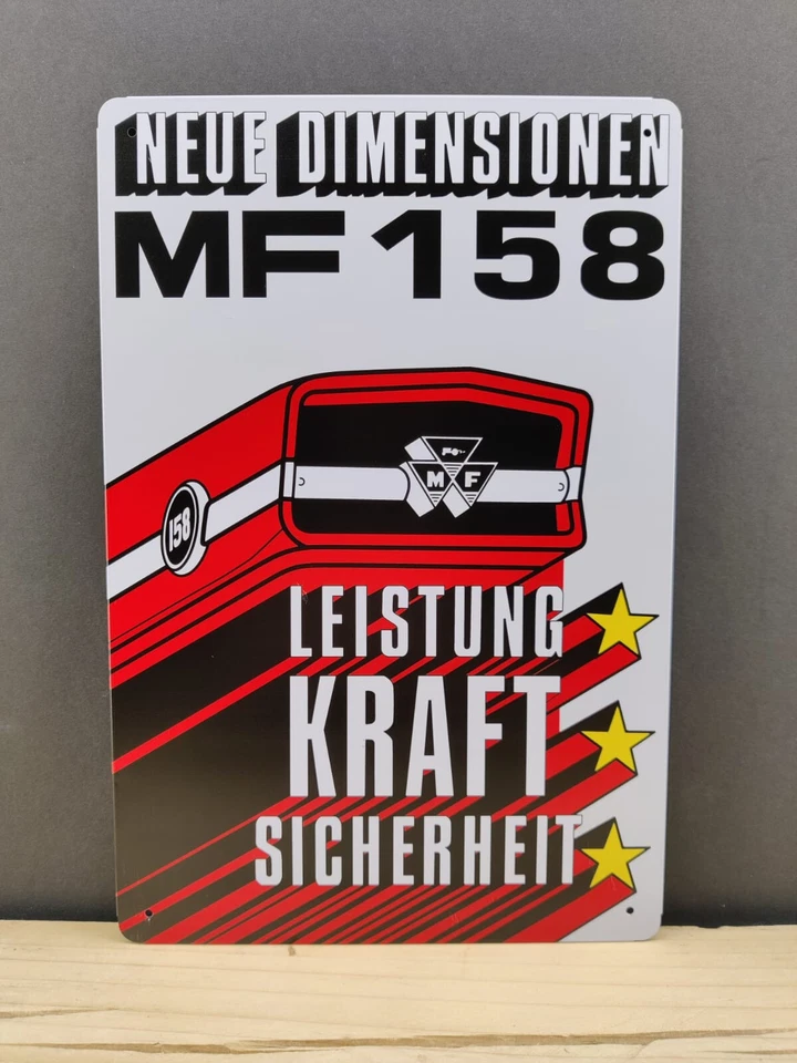 MARKENLOS Massey Ferguson MF 158 NEU Blechschild Traktor Oldtimer Trecker Schlepper