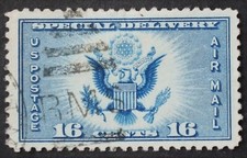 U.S. Used #CE1 16c Air Mail Special Delivery, Jumbo. RMS Cancel.  Choice!