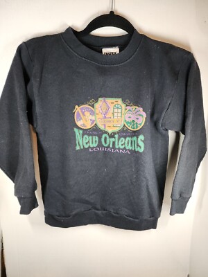 Vintage 90s French Quarter New Orleans Black Graphic Sweater Size M (10/12)