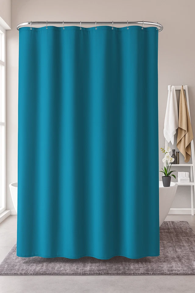 GK Duschvorhang Vorhang Textil Badewannenvorhang 120/180/240x200 inkl. Ringe Neu - Bild 4 von 4