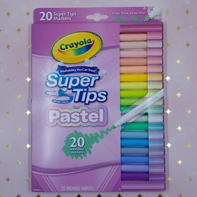 Crayola 20 Super Tips Washable Markers Pastel Colors