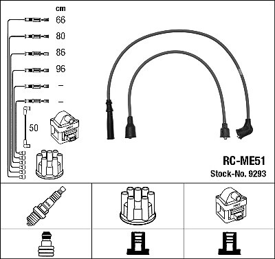 9293 NGK Ignition Cable Kit for MITSUBISHI