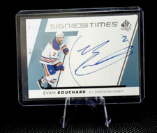 2022-23 Upper Deck SP Authentic EVAN BOUCHARD Sign of the Times Auto - Oilers!!