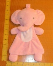Nuby Pink White Gray Triangle Elephant Security Blanket Lovey