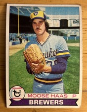 1979 Topps Moose Haas Baseball Card #448 Brewers Pitcher Low-Grade O/C & Creased
