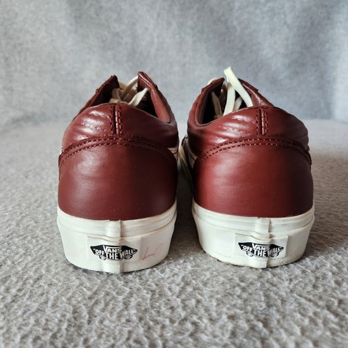 Vans Old Skool Moto UA Leather Skate Shoes Lace-Up Red-Brown Unisex M8.5 W10 - 第 6/12 張圖片