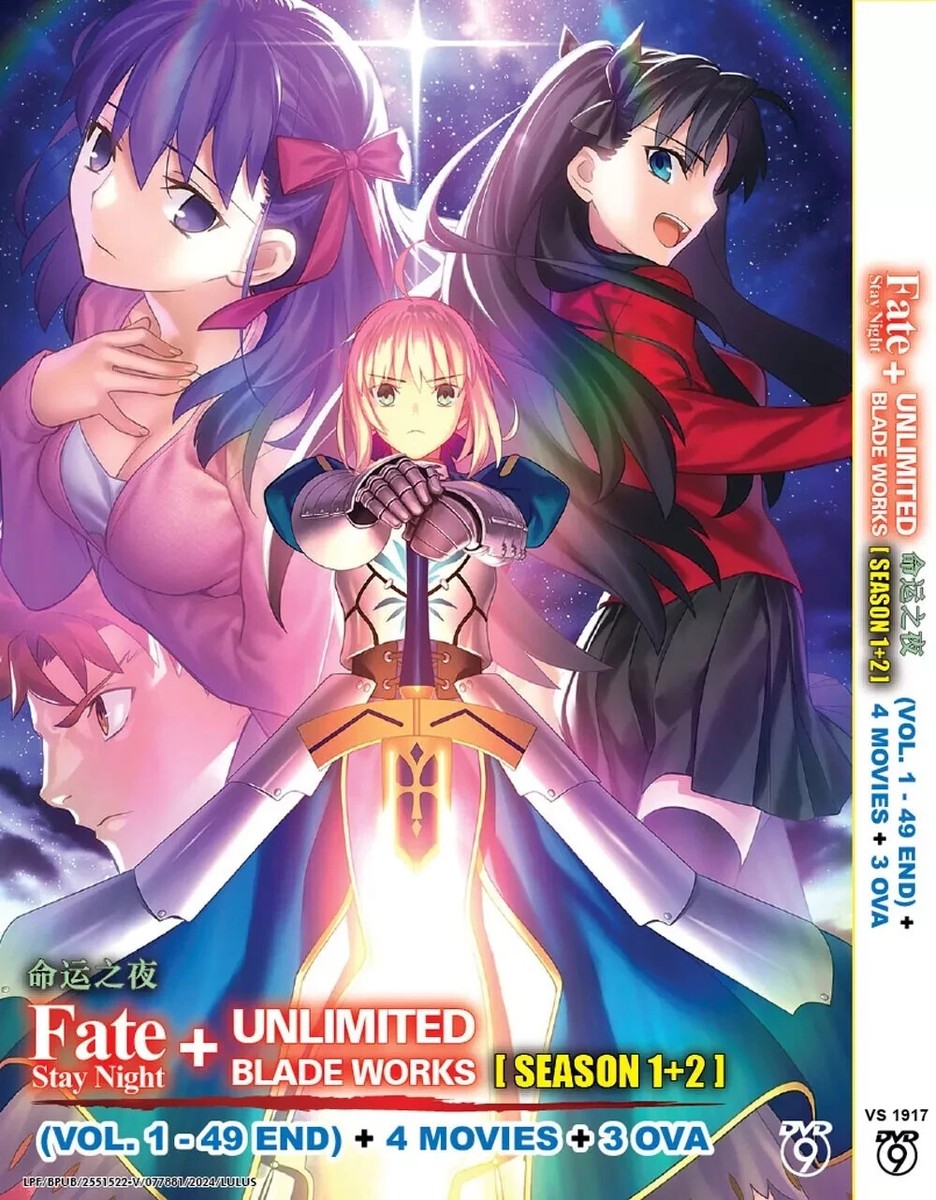 Fate Stay Night + Unlimited Blade Works Anime DVD Season 1 & 2 + 4