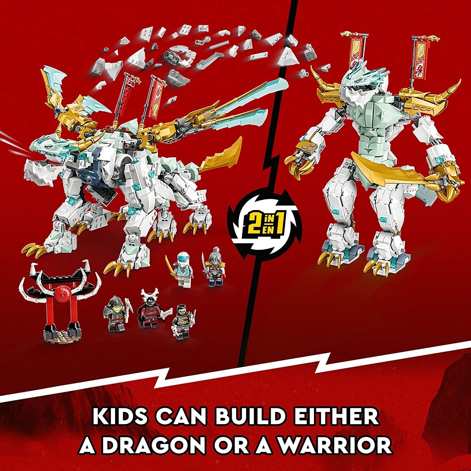 LEGO NINJAGO: Zane&rsquo;s Ice Dragon Creature (71786) 2in1 Dragon Toy to Action Figur
