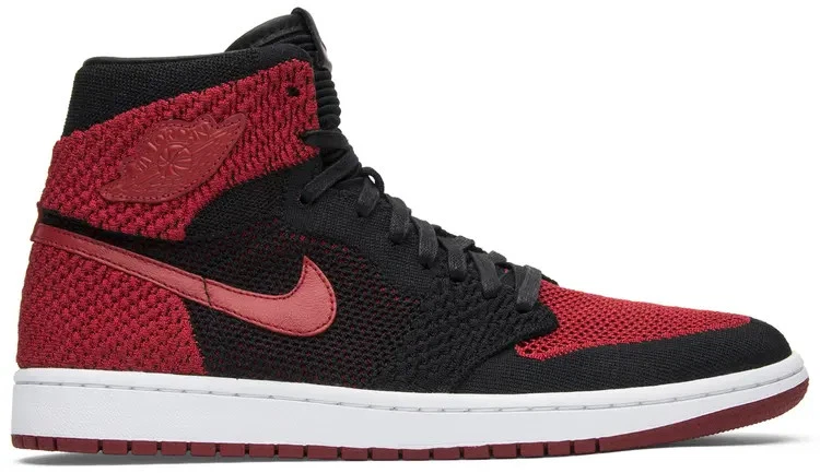 2017 Nike Air Jordan 1 Retro High OG Flyknit Bred Red Black - Men\'s Size 7 USED Nike Air Jordan 1 Retro High OG Flyknit Bred Red Black 2017  main image 2