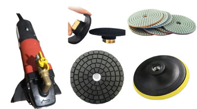 Countertop Wet Polisher Kit Diamond Pads Flexible Backer Sink Cutout Tool