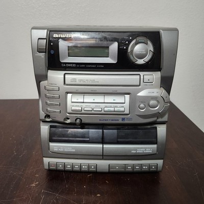Aiwa CA-DW630U Boombox Stereo System AM/FM Radio CD Dual Cassette Deck READ