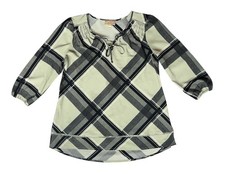 Princess Vera Wang Green Plaid Lightweight Tunic Puff Sleeves Size Medium NWOT