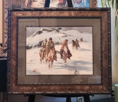 When Trails Turn Cold by Howard Terpning.   Artist Proof #7/30.  Framed