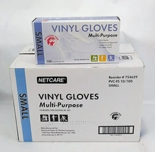 Case of 1000 Food Service Vinyl Gloves S SMALL Clear Restaurant Netcare