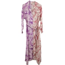 NEW ROCOCO SAND AVA ROSEWOOD LILAC MAXI DRESS SHEER WOMEN XS Metallic