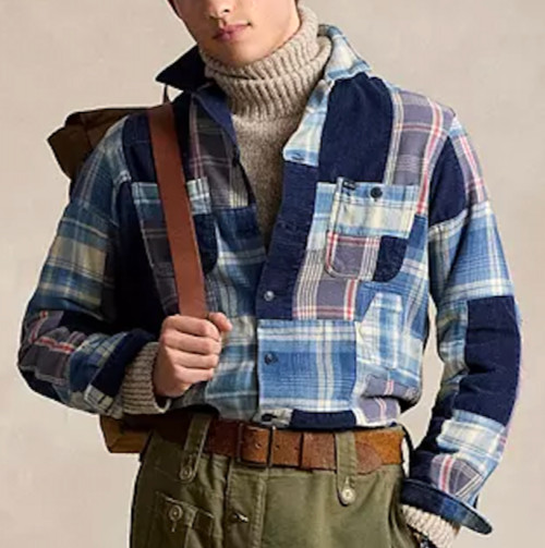 Polo Ralph Lauren Sportsman Southwestern Flannel Patchwork Jacket Shirt  sz   L image 4
