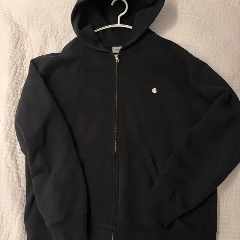 Carhartt WIP Madison Black Waxed Hooded Jacket, New thumbnail 2