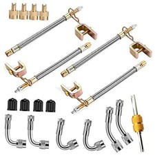 Valve Stem Extenders,4Pcs 7Inch/180mm Dual Flexible Stainless Steel Braided