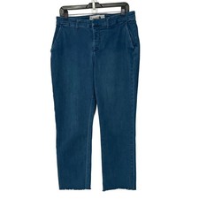 Frank  Eileen Wicklow Italian Performance Denim Cropped Raw Hem Pants - 10