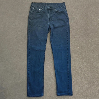 Levi s Men s Black Slim Fit 514 Denim Jeans Dark Wash 5-Pocket Logo Button Zip