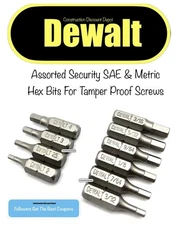 Dewalt SAE And Metric Hex Allen Security 1" Bit Set For Tamper Proof Screws