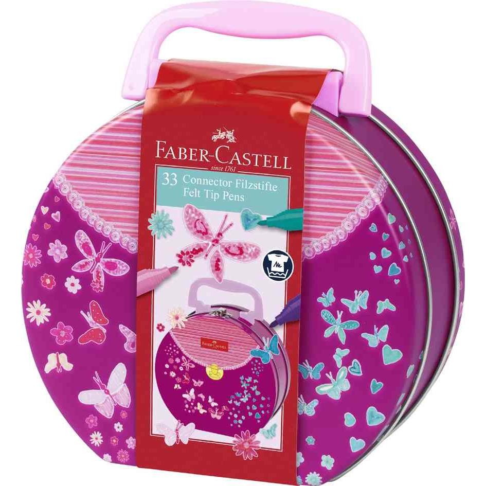 Feutre CONNECTOR PEN Faber-Castell mallette de 33 feutres de coloriage lavables pour enfant