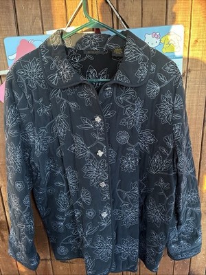 David Paul  XL Black Silk Jacket  Elegant EUC