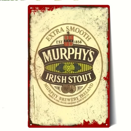 Tin Metal Signs 8x12 Murphy's Irish Stout Vintage Metal Wall Sign - 1856 Establi