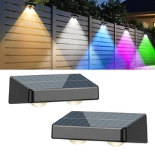 LED Solar Power Fence Lights Deck Door Wall Stair Step Outdoor Garden Decor Lamp
