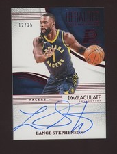 2024-25 Immaculate Heralded Red Lance Stephenson Pacers ON CARD AUTO 12/25