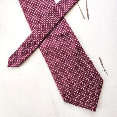 Vintage Brooks Brothers Makers All Silk Red Blue Micro Dot Pattern Necktie 56''