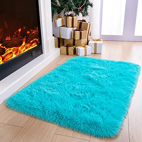  Fluffy Bedroom Rug Plush Fuzzy Rugs for Kids Room Living Room, Soft Shaggy  - Image 2 of 4