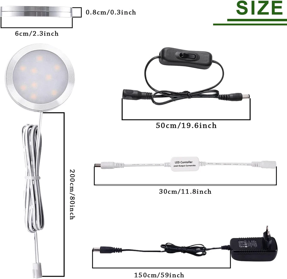 LED Luce Sottopensile Cucina Dimmerabile Con Telecomando RF Wireless, Illuminazi - Immagine 3 di 4