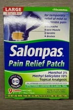 1 BOX Salonpas Pain Relief Patch Large 9 count EXP 5/26