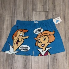 The Jetsons George Jane Jetson Boxer Shorts XXL 44-46 Blue NWT Cartoon