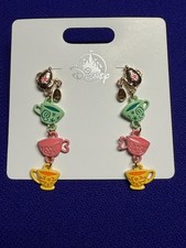 2026 Disney Parks Alice in Wonderland Mad Tea Party Cups Dangle Stud Earrings