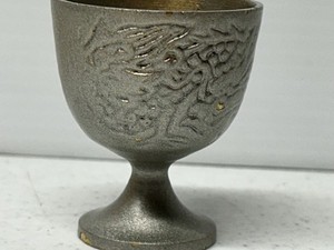 Vintage Pewter Dragon Shot Glass Goblet Chalice 2 Inch Tall’’