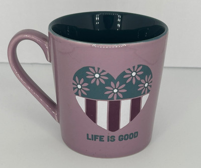 Life Is Good ''Do What You Like Like What You Do'' Coffee Tea Cup Mug Purple Heart