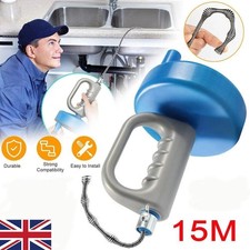 15M Flexible Sink Drain Snake Cleaner Hair Clog Remover & Pipe Unblocker Tool-Uk