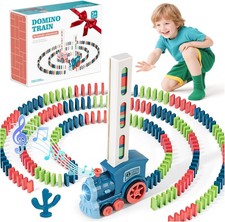220Pcs Domino Train Toys, Automatic Dominoes Building Set for Kids 2-4...