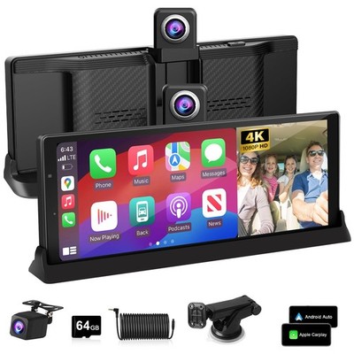 2026 Exclusive 10.26'' 4K CarPlay Screen for Car 350° Rotate Lens Wireless Apple