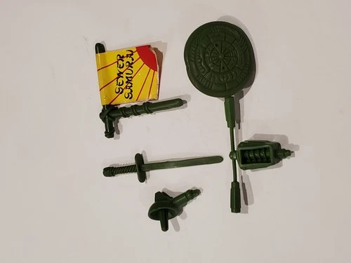 TMNT weapons lot 1988 green Sewer Samurai lot Playmates Toys vintage metalhead
